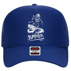 Summer Chill Surf Or Die Surfing High Crown Mesh Back Trucker Hat