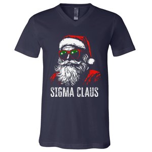 Sigma Claus Santa Funny Christmas Rizz Male The Rizzler Meme V-Neck T-Shirt