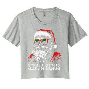 Sigma Claus Santa Funny Christmas Rizz Male The Rizzler Meme Women's Crop Top Tee