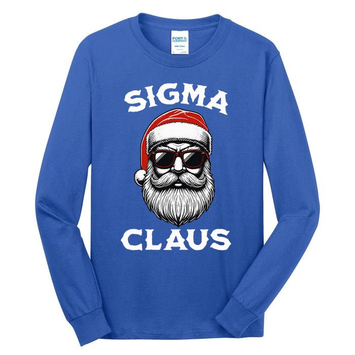 Sigma Claus Santa Funny Christmas Rizz Male The Rizzler Meme Tall Long Sleeve T-Shirt