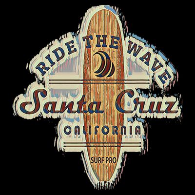 Santa Cruz Surfer Surfboard Vintage T-Shirt