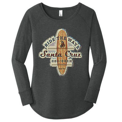 Santa Cruz Surfer Surfboard Vintage Women's Perfect Tri Tunic Long Sleeve Shirt