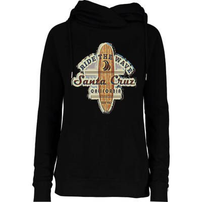 Santa Cruz Surfer Surfboard Vintage Womens Funnel Neck Pullover Hood