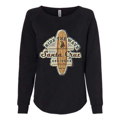 Santa Cruz Surfer Surfboard Vintage Womens California Wash Sweatshirt