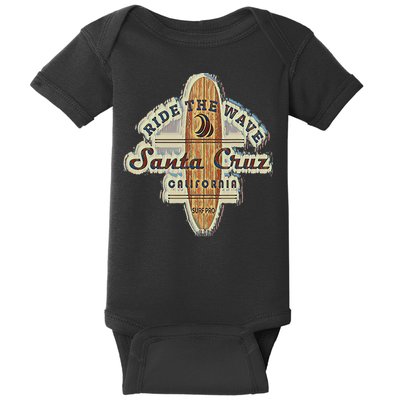 Santa Cruz Surfer Surfboard Vintage Baby Bodysuit