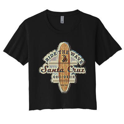 Santa Cruz Surfer Surfboard Vintage Women's Crop Top Tee