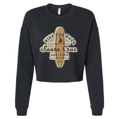 Santa Cruz Surfer Surfboard Vintage Cropped Pullover Crew