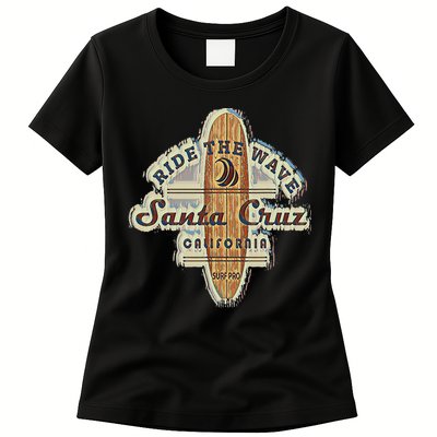 Santa Cruz Surfer Surfboard Vintage Womens T-Shirt