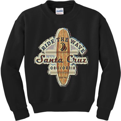 Santa Cruz Surfer Surfboard Vintage Kids Sweatshirt