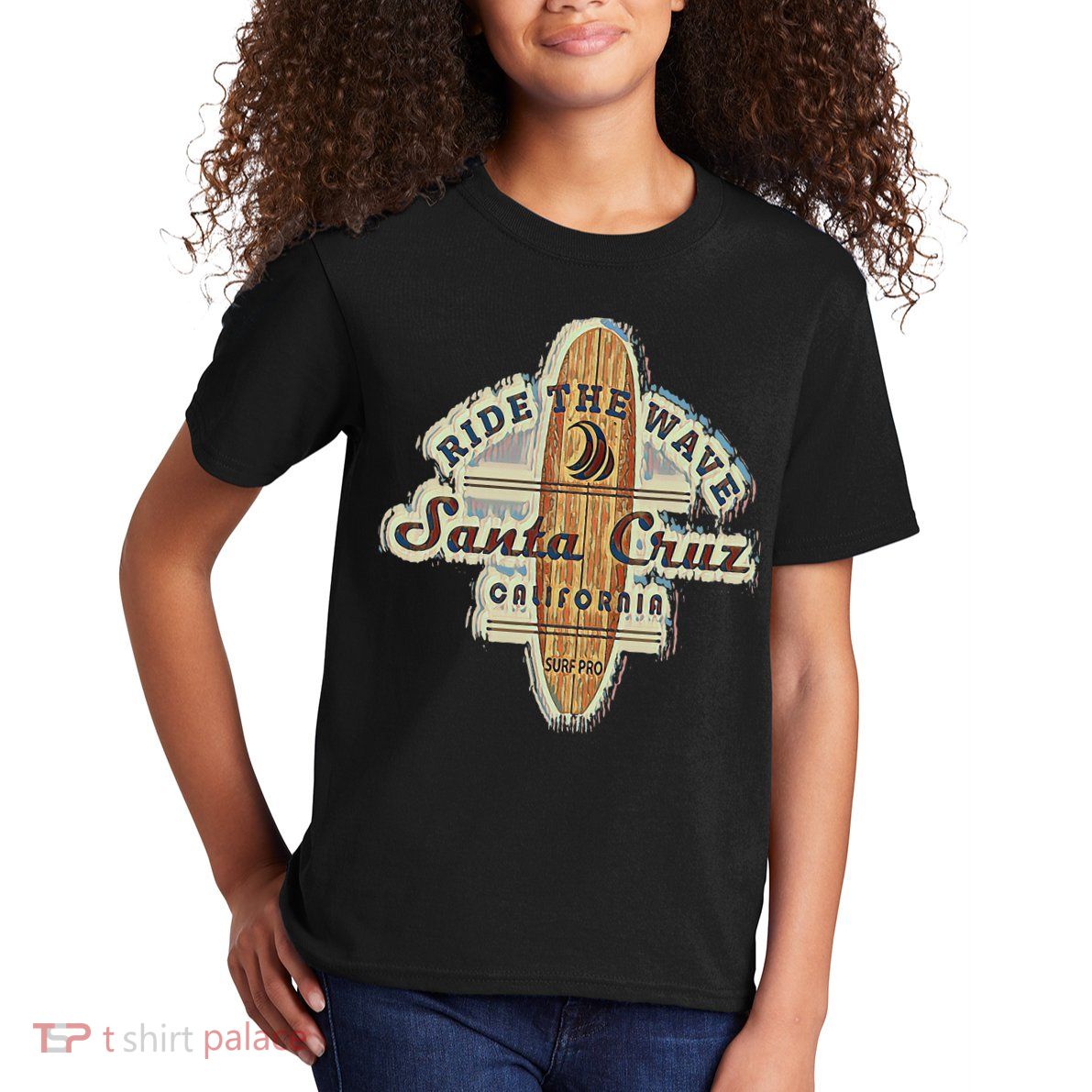Santa Cruz Surfer Surfboard Vintage Kids T-Shirt