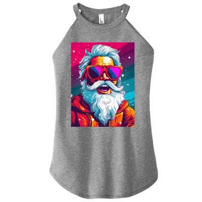 Santa Claus Sunglasses Pop Art Santa Claus Christmas Meaningful Gift Women’s Perfect Tri Rocker Tank