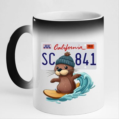 Santa Cruz Sea Otter 841 Gift 11oz Black Color Changing Mug