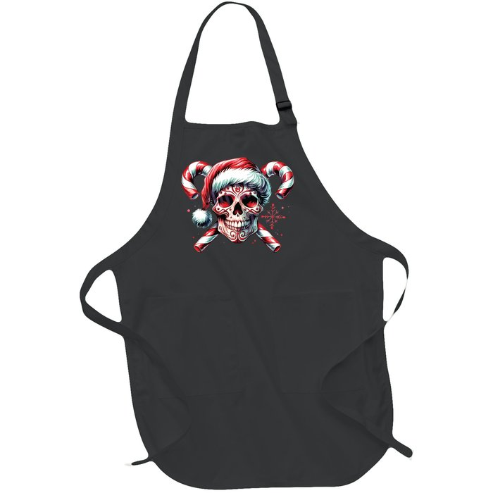 Skeleton Christmas Snarky Christmas Halloween Christmas Full-Length Apron With Pockets