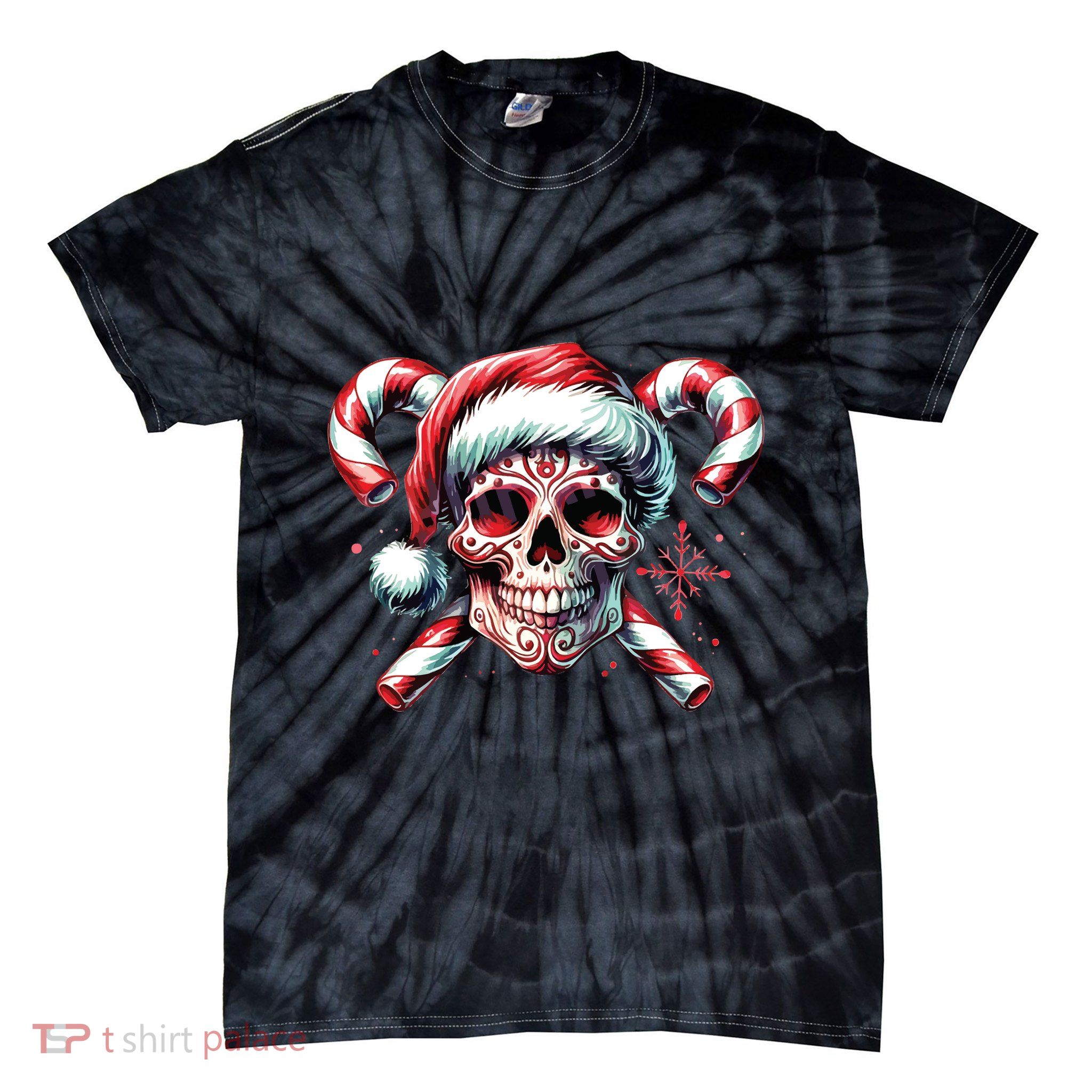 Skeleton Christmas Snarky Christmas Halloween Christmas Tie-Dye T-Shirt