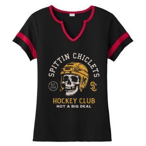 Spittin Chiclets Skull Helmet Ladies Halftime Notch Neck Tee