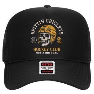 Spittin Chiclets Skull Helmet High Crown Mesh Back Trucker Hat