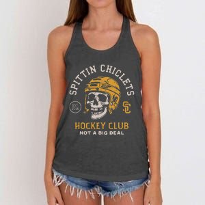 Spittin Chiclets Skull Helmet Women's Knotted Racerback Tank