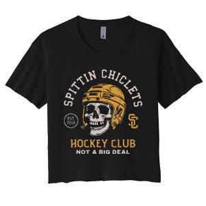 Spittin Chiclets Skull Helmet Women's Crop Top Tee