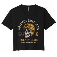 Spittin Chiclets Skull Helmet Women's Crop Top Tee