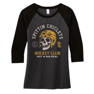 Spittin Chiclets Skull Helmet Women's Tri-Blend 3/4-Sleeve Raglan Shirt