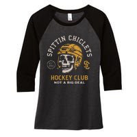 Spittin Chiclets Skull Helmet Women's Tri-Blend 3/4-Sleeve Raglan Shirt