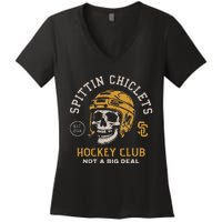 Spittin Chiclets Skull Helmet Women's V-Neck T-Shirt