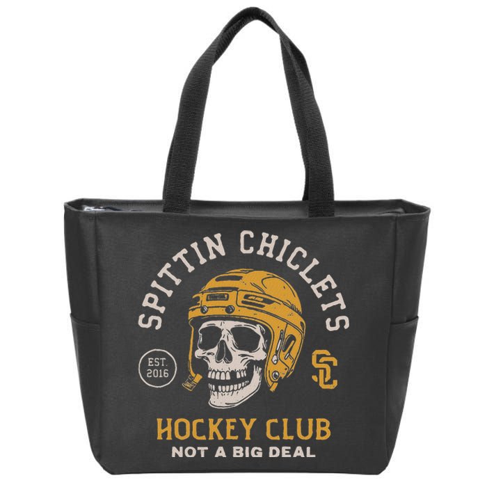 Spittin Chiclets Skull Helmet Zip Tote Bag