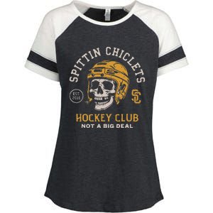 Spittin Chiclets Skull Helmet Enza Ladies Jersey Colorblock Tee