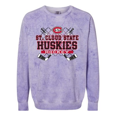 St Cloud State Huskies Hockey Sticks Black Funny Gift Colorblast Crewneck Sweatshirt