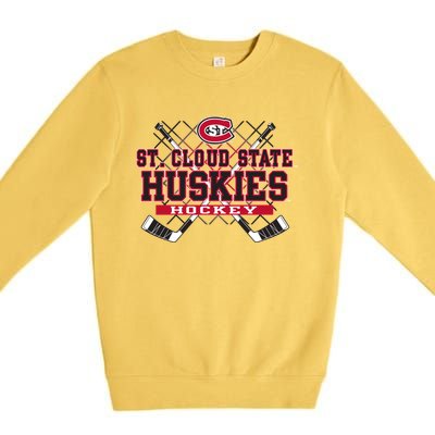 St Cloud State Huskies Hockey Sticks Black Funny Gift Premium Crewneck Sweatshirt