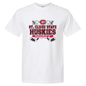 St Cloud State Huskies Hockey Sticks Black Funny Gift Garment-Dyed Heavyweight T-Shirt