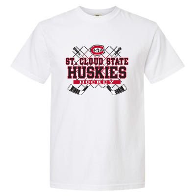 St Cloud State Huskies Hockey Sticks Black Funny Gift Garment-Dyed Heavyweight T-Shirt