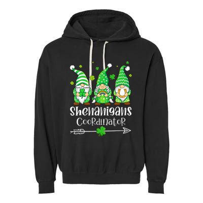 Shenanigans Coordinator St Patricks Day Gnomes Green Proud Garment-Dyed Fleece Hoodie