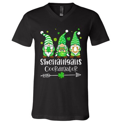 Shenanigans Coordinator St Patricks Day Gnomes Green Proud V-Neck T-Shirt