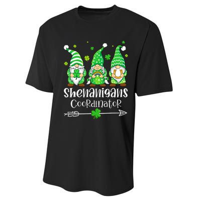 Shenanigans Coordinator St Patricks Day Gnomes Green Proud Performance Sprint T-Shirt