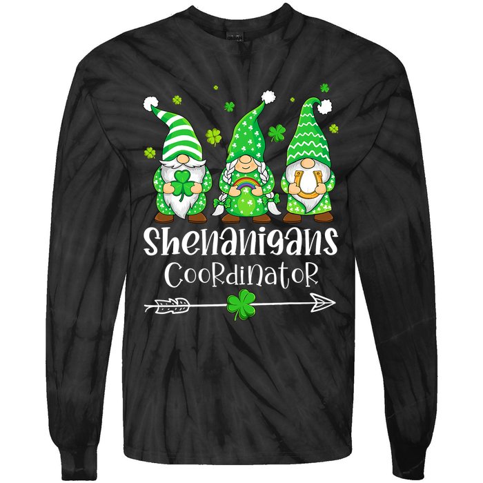 Shenanigans Coordinator St Patricks Day Gnomes Green Proud Tie-Dye Long Sleeve Shirt