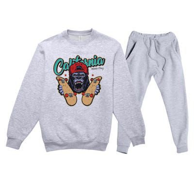 Santa Cruz Skateboard California Skateboard Street Wear Premium Crewneck Sweatsuit Set