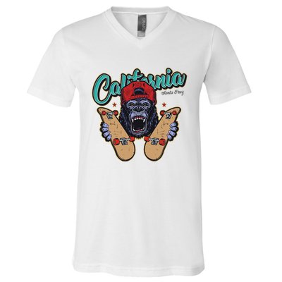 Santa Cruz Skateboard California Skateboard Street Wear V-Neck T-Shirt