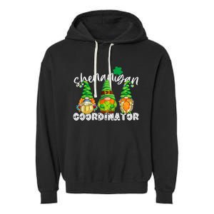 Shenanigans Coordinator St Patricks Day Green Gnomes Lovers Garment-Dyed Fleece Hoodie