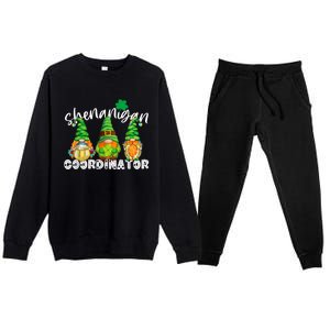 Shenanigans Coordinator St Patricks Day Green Gnomes Lovers Premium Crewneck Sweatsuit Set