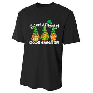 Shenanigans Coordinator St Patricks Day Green Gnomes Lovers Performance Sprint T-Shirt