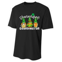 Shenanigans Coordinator St Patricks Day Green Gnomes Lovers Performance Sprint T-Shirt