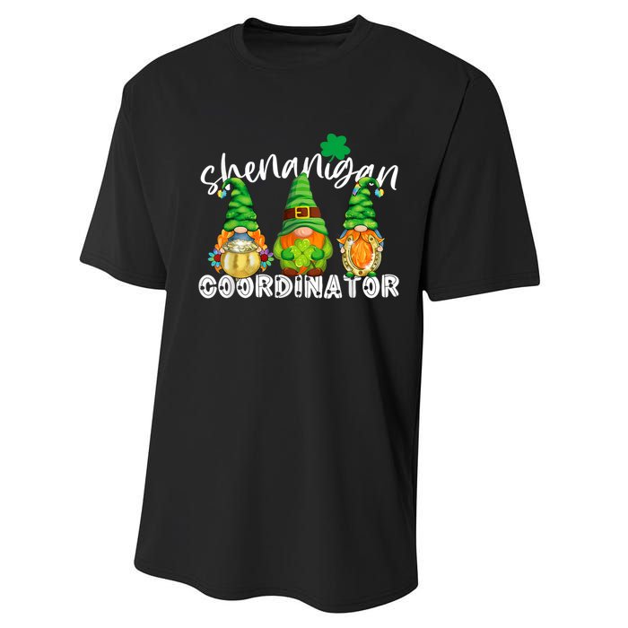 Shenanigans Coordinator St Patricks Day Green Gnomes Lovers Performance Sprint T-Shirt