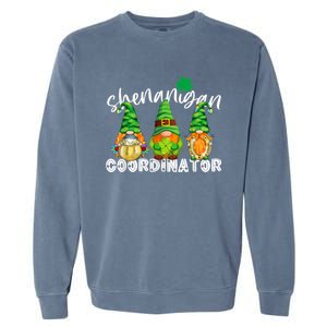 Shenanigans Coordinator St Patricks Day Green Gnomes Lovers Garment-Dyed Sweatshirt