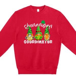 Shenanigans Coordinator St Patricks Day Green Gnomes Lovers Premium Crewneck Sweatshirt