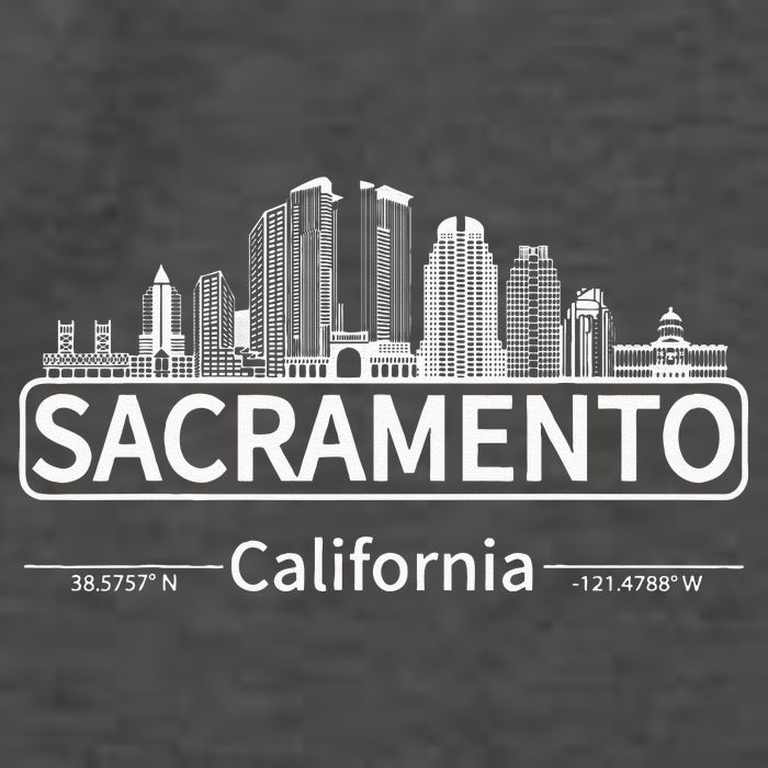 Sacramento California Skyline Travel To Sacramento Vector Backpack