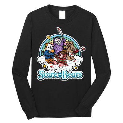 Scary Care Scare Bears Funny Halloween Horror Faces Custom Long Sleeve Shirt