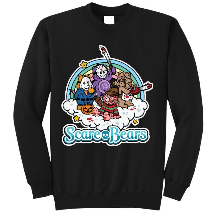 Scary Care Scare Bears Funny Halloween Horror Faces Custom Sweatshirt