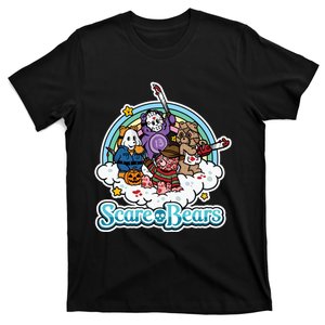 Scary Care Scare Bears Funny Halloween Horror Faces Custom T-Shirt