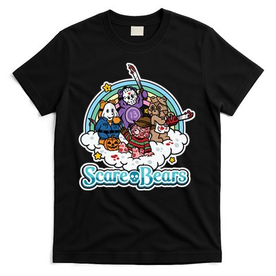 Scary Care Scare Bears Funny Halloween Horror Faces Custom T-Shirt